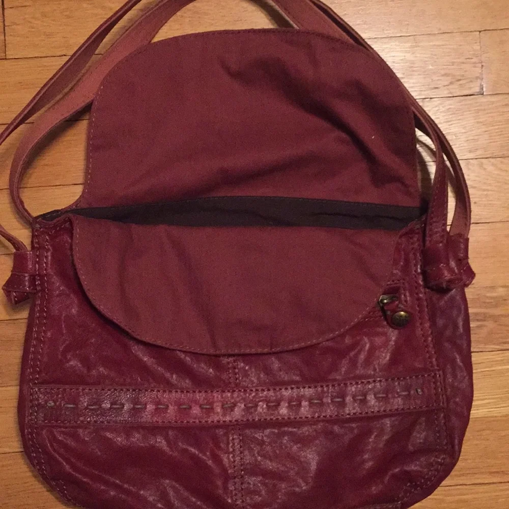 Lucky Brand burgundy leather satchel bag